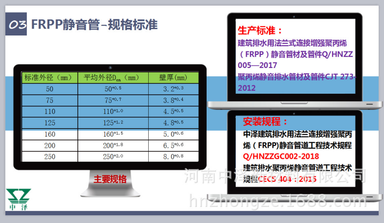 FRPP法蘭式靜音排水管